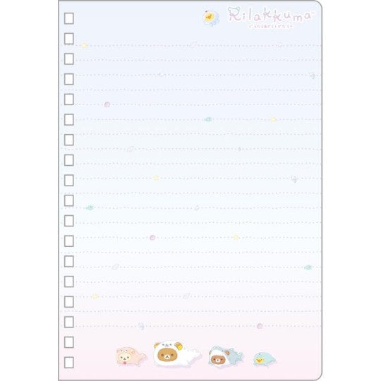 Rilakkuma Notebook B6 met Ringband - Ocean Relax Mood - Pink
