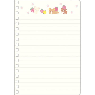 Korilakkuma Notebook B6 met Ringband - Full of Strawberry Day - Beige