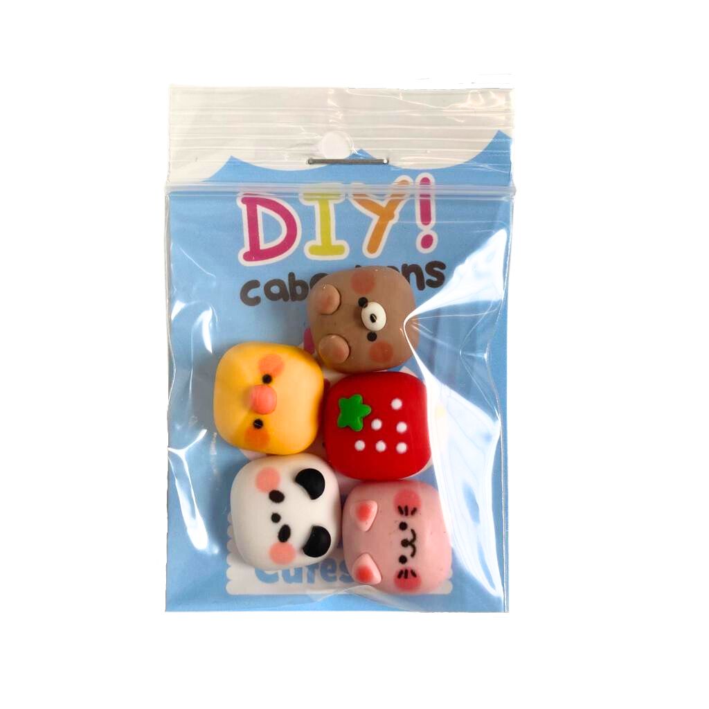 DIY Kawaii Cabochons Cube Friends - Zakje 5 Stuks