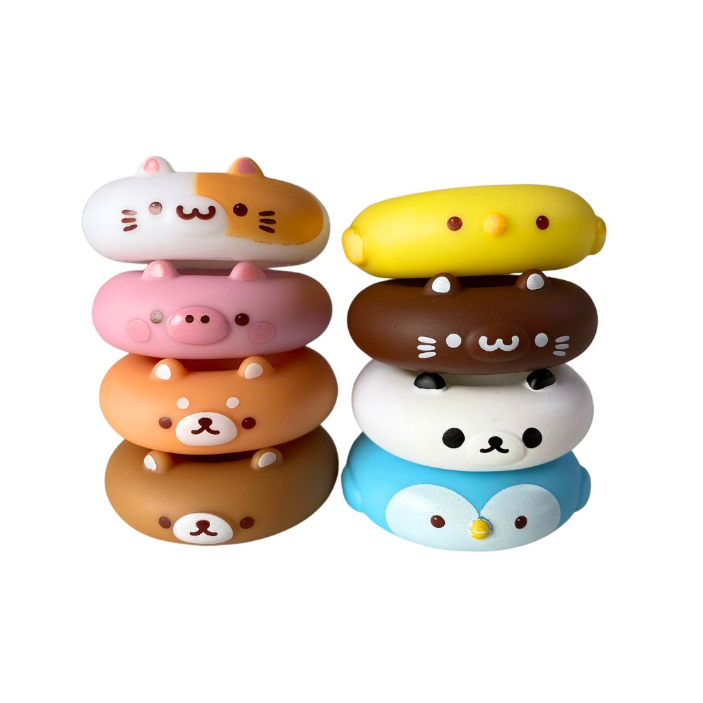 Mini Animal Donut Rubber Figures - Pick One