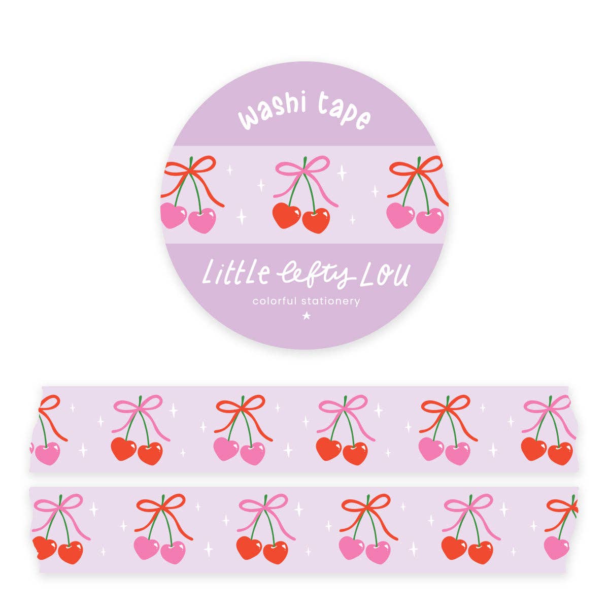 Washi Tape - Cherry Hearts - Little Lefty Lou