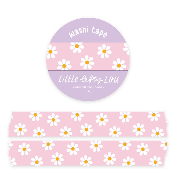 Washi Tape - Roze madeliefjes