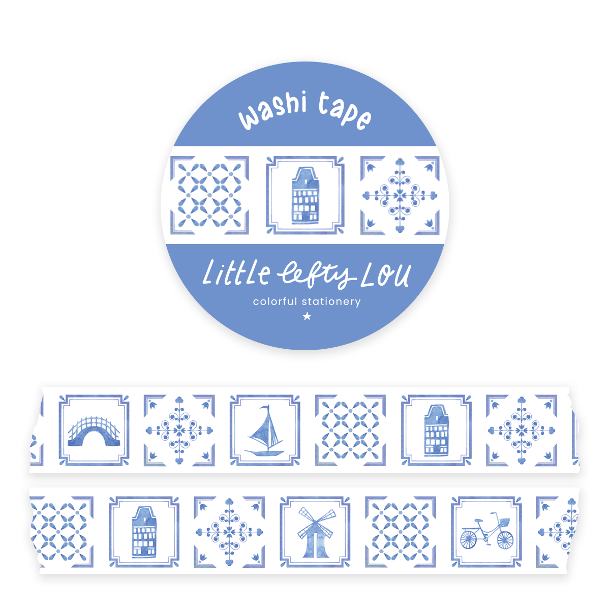 Washi Tape - Delftsblauw Tegels