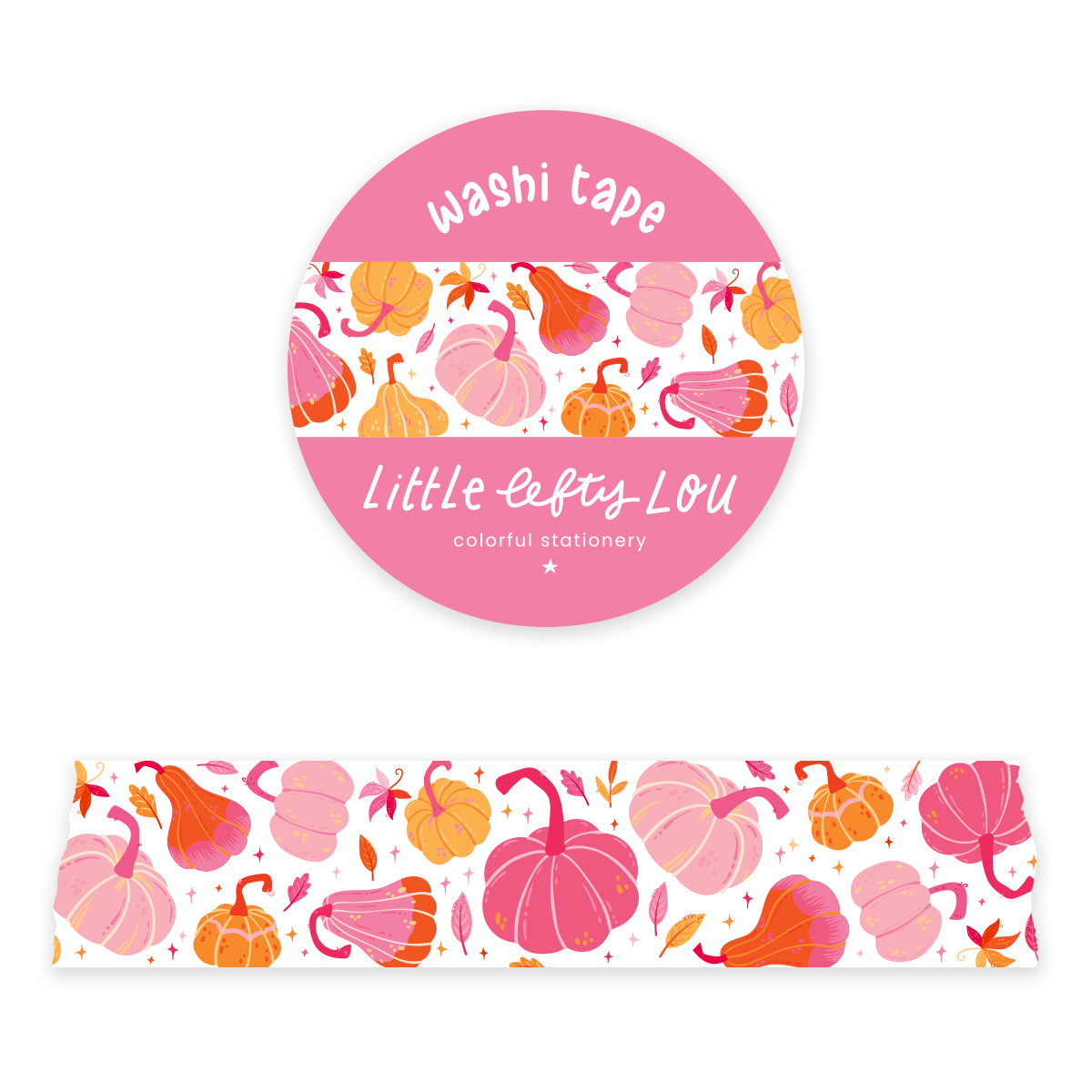 Washi Tape - Pink Pumpkins - Little Lefty Lou