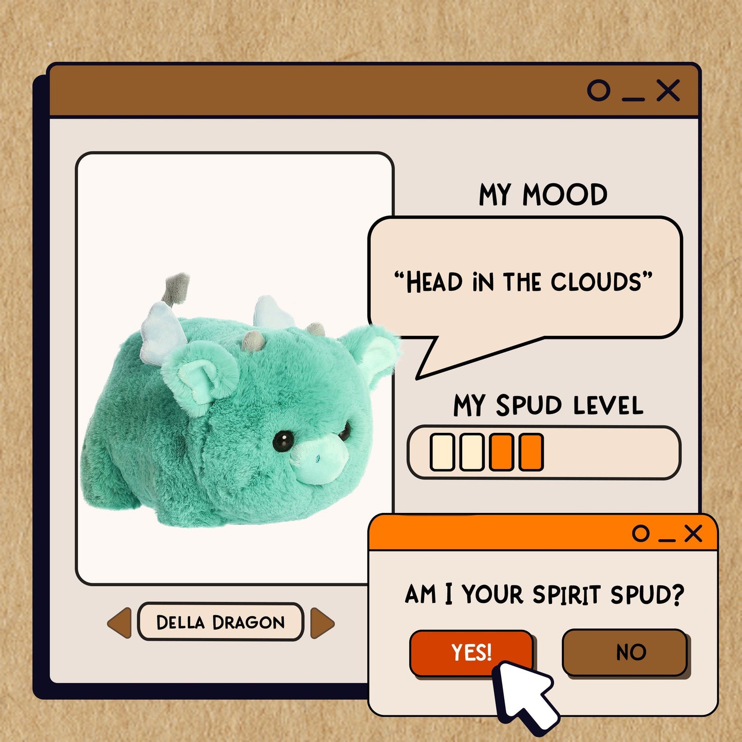 Spudsters Medium Plush - Della Dragon