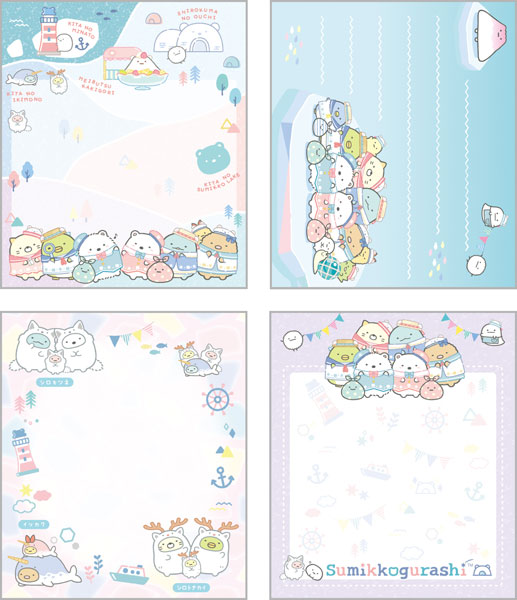 Uitklapbaar Memoblok Klein - Sumikko Gurashi Shirokuma´s Hometown Theme - Blue