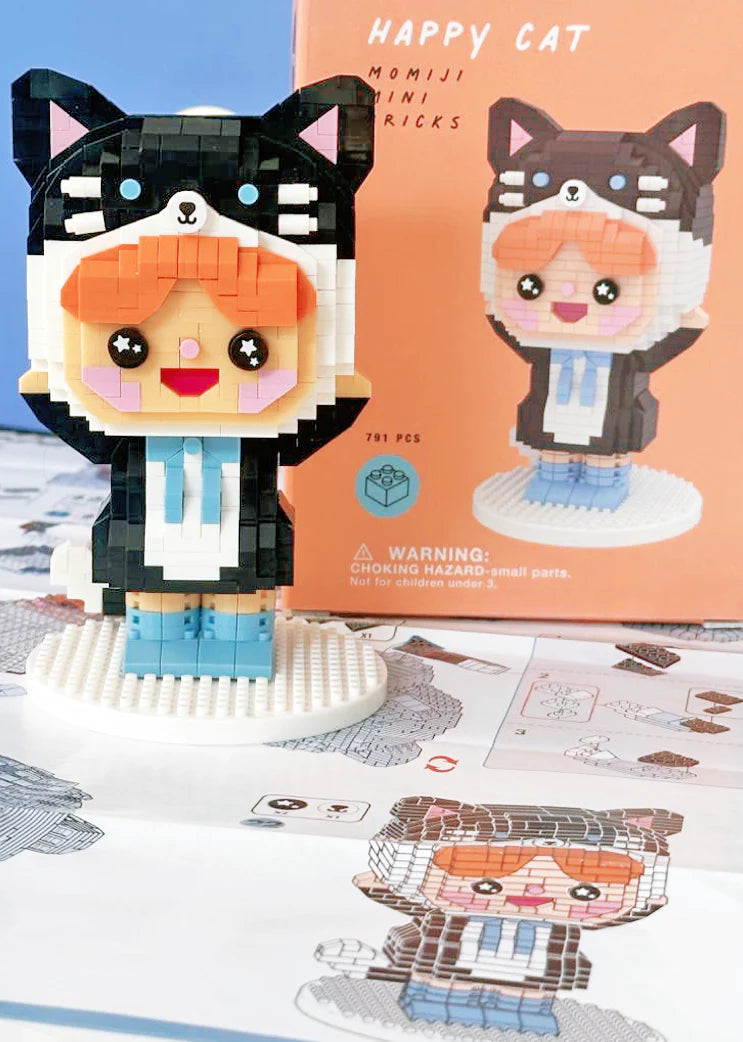 Momiji Mini Bricks - Build your own Momiji Doll - Happy Cat