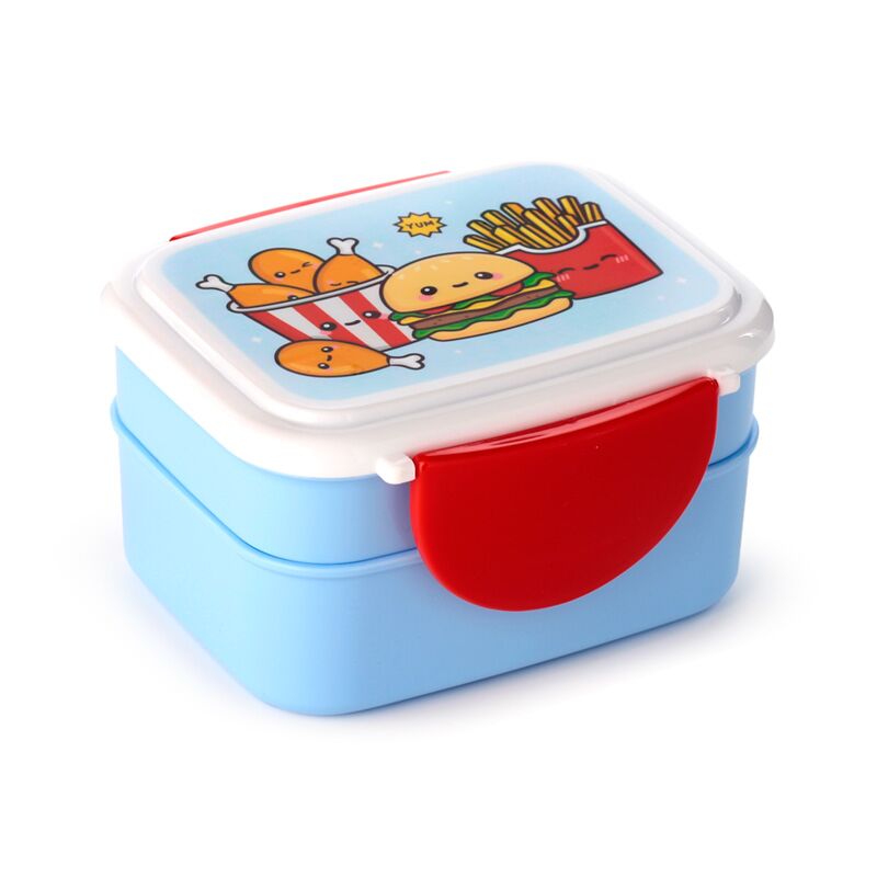 Foodiemals Lunchbox + Bestek - Junk Food