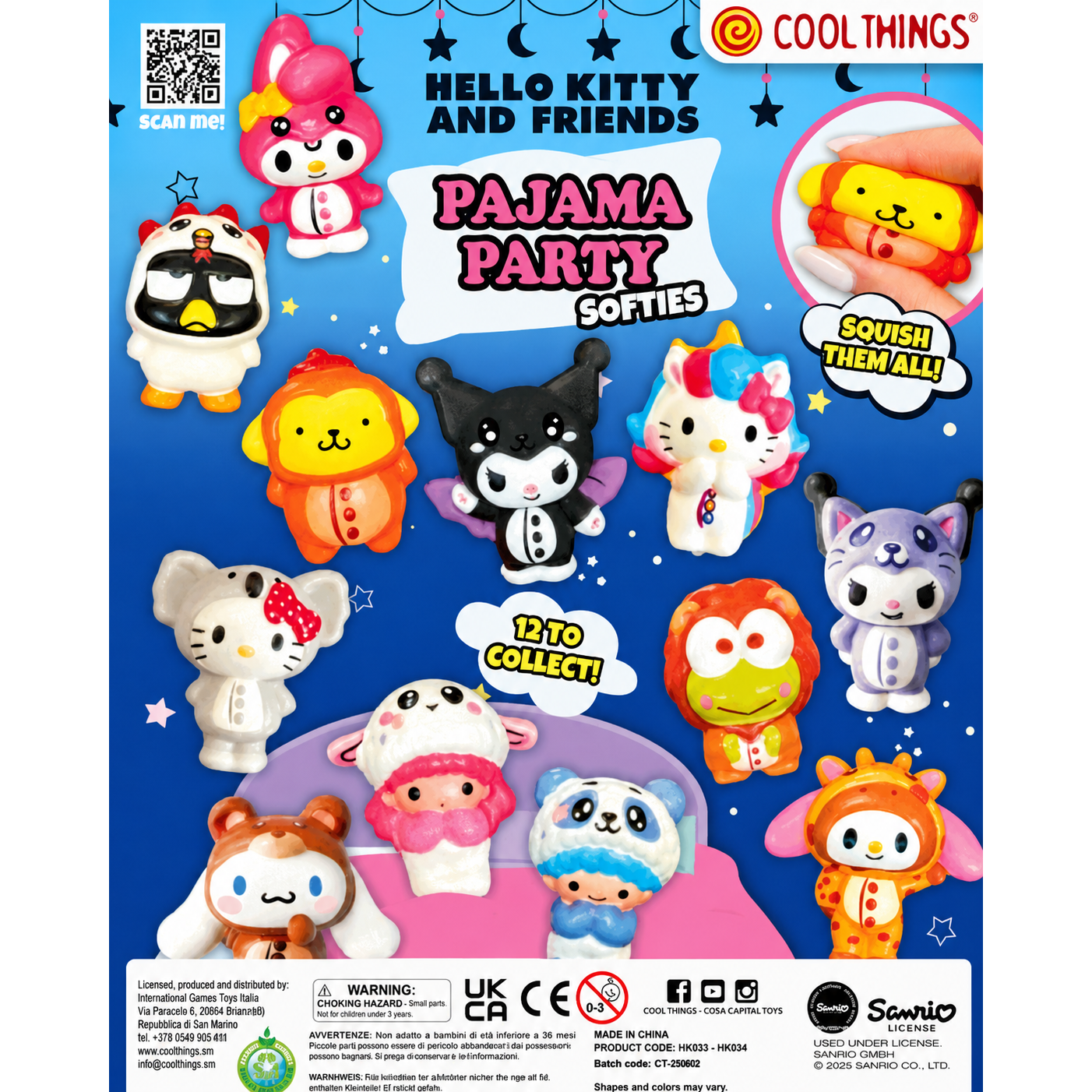 Squishy Surprise Capsule - Sanrio Characters - Pajama Party Softies