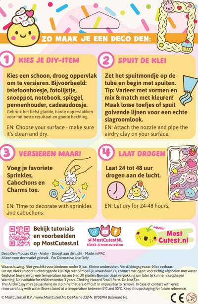 DIY Deco Den Luchtdrogende Klei - 3 x 30 gram - Roze/Paars/Wit