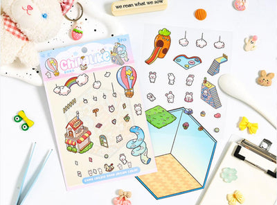BYO Kawaii Sticker World - Dream Cabins (Pick One) - DIY Sticker Scene Set