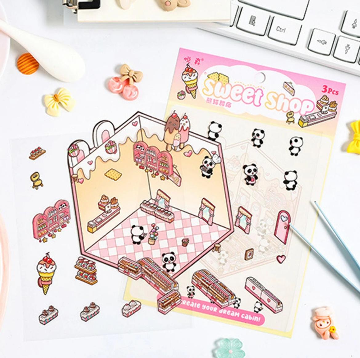 BYO Kawaii Sticker World - Dream Cabins (Pick One) - DIY Sticker Scene Set