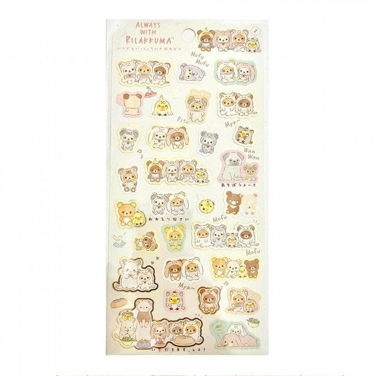 Stickervel San-X Rilakkuma - Your Little Family - Cream