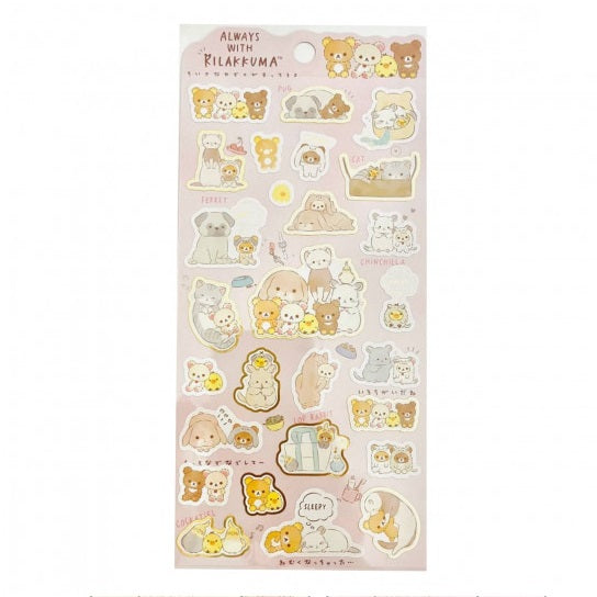 Stickervel San-X Rilakkuma - Your Little Family - Pink