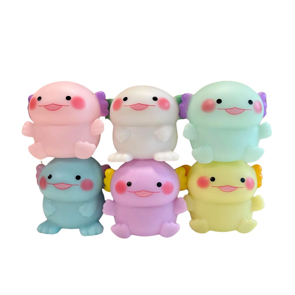 Mini Axolotl Rubber Figure - Pick one