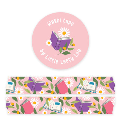 Washi Tape - Books and Flowers Pink