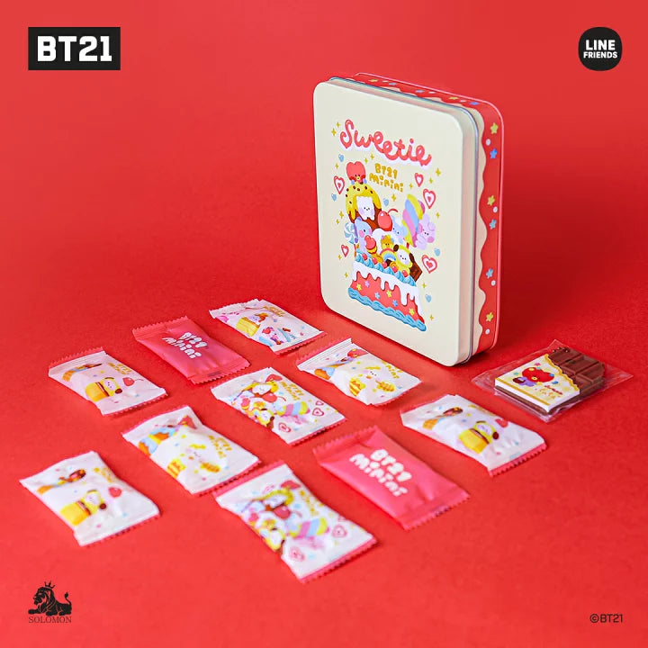 BT21 Character chocolates in bewaarblik met sleutelhanger