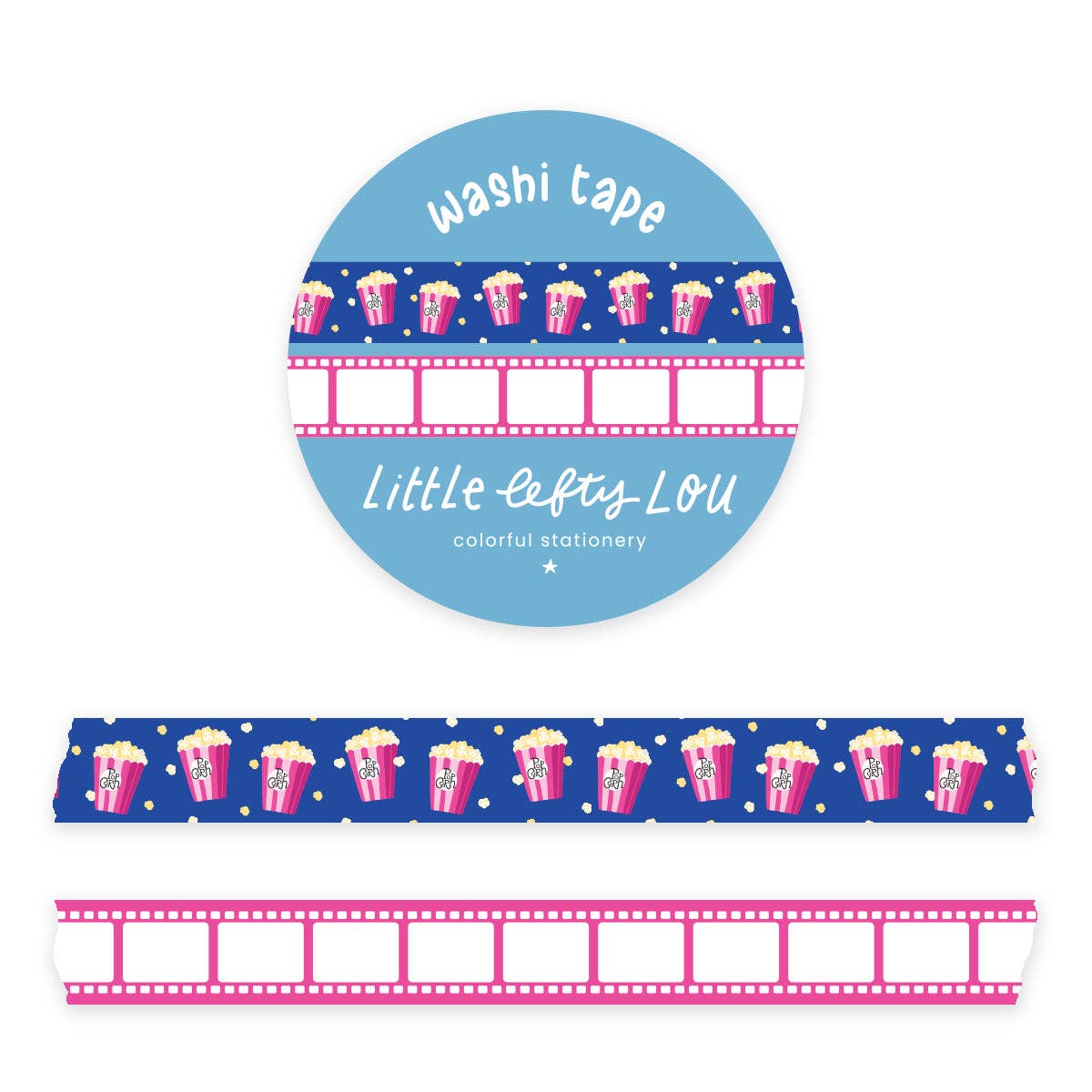 Set van 2 smalle washi tapes - Popcorn & Filmfilm