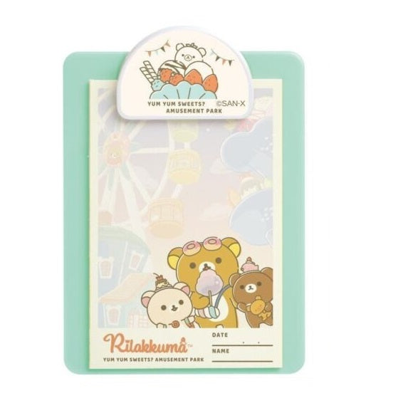 Clipboard Memo - Rilakkuma Funny Amusement Park - Green