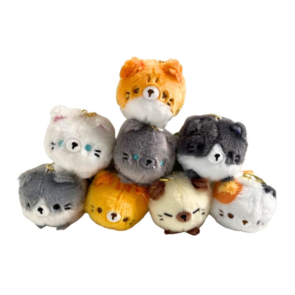 Round Woolly Cat Plush - Kies je kleur