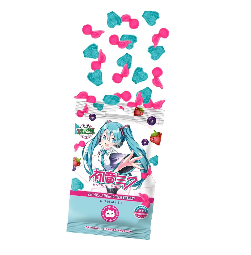 Hatsune Miku Vegan Gummies - Strawberry & Blueberry Flavour - 50 gram