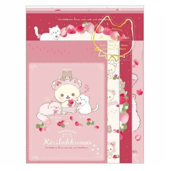 Briefpapierset Korilakkuma with Strawberry Cats