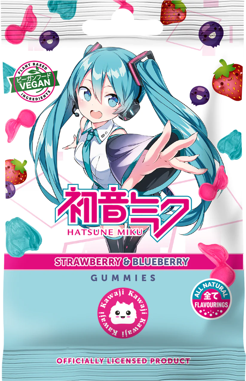 Hatsune Miku Vegan Gummies - Strawberry & Blueberry Flavour - 50 gram