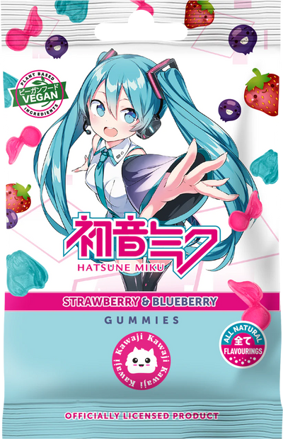 Hatsune Miku Vegan Gummies - Strawberry & Blueberry Flavour - 50 gram