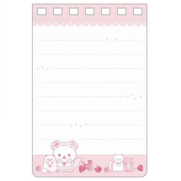 Memoblok met ringband Korilakkuma with Strawberry Cats - Light Pink