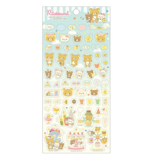 Stickervel San-X Rilakkuma - Funny Amusement Park - Blauw