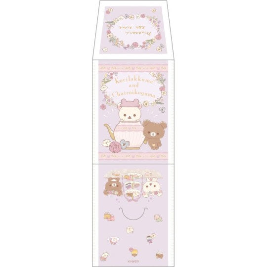 Memoblok klein Tea Bag Style in Box- San-X Rilakkuma - Flower Tea Time - Purple