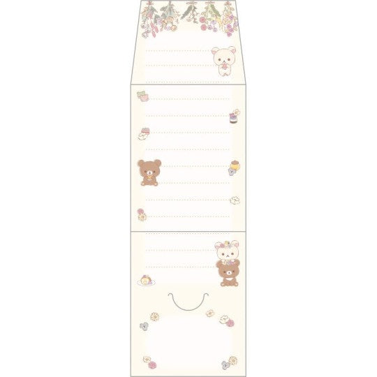 Memoblok klein Tea Bag Style in Box - San-X Rilakkuma - Flower Tea Time - Beige