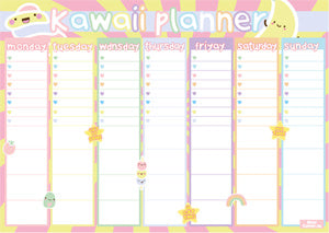 Kawaii Week Planner A4 Pastel