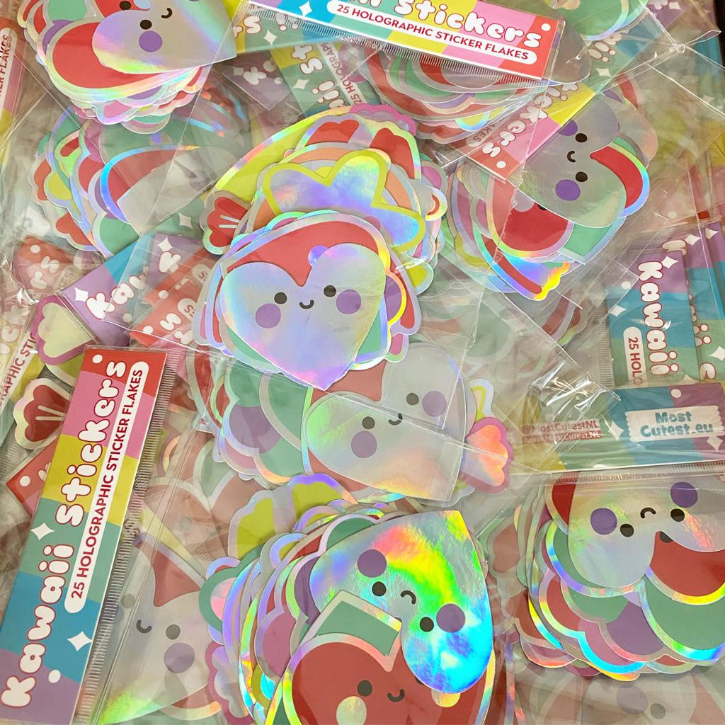 Kawaii Holo Sticker Set - 25 Stickers - MostCutest.nl