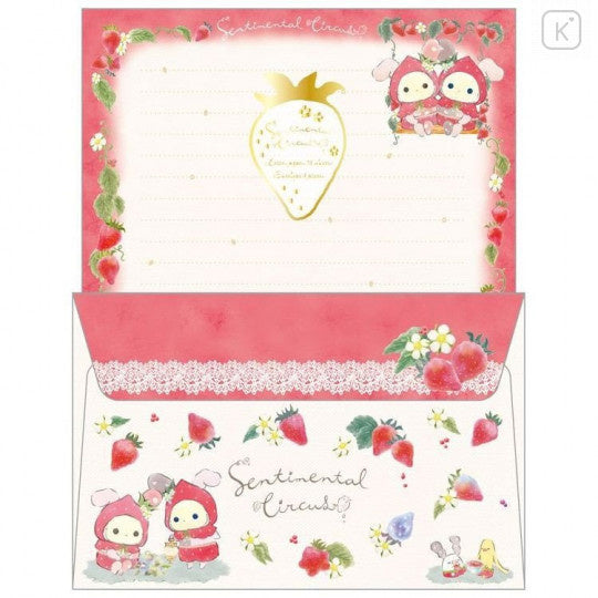 San-X Sentimental Circus Tears Strawberries Briefpapier Set