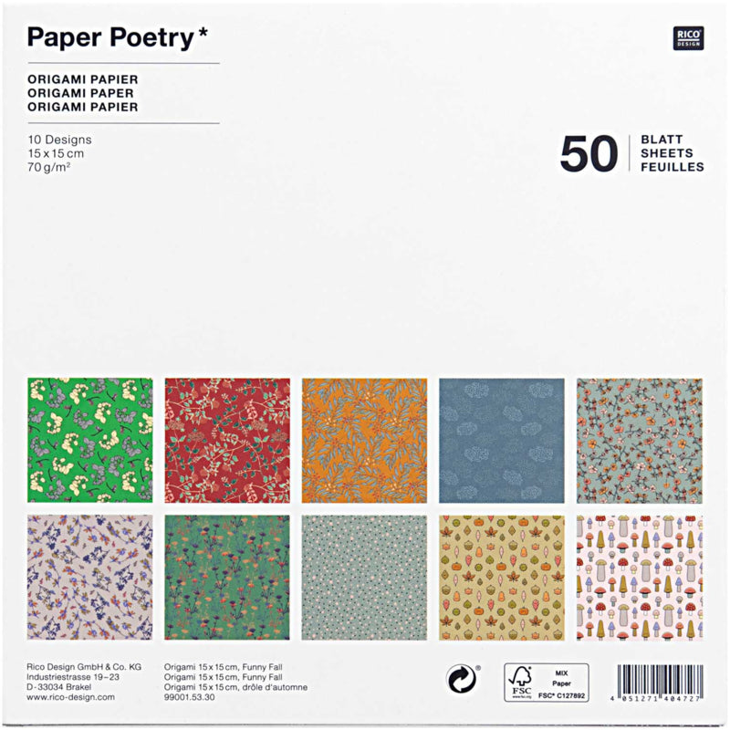 Origami papier 15 x 15 cm - Funny Fall