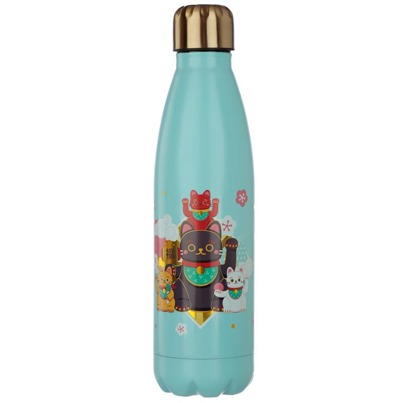 Drinkfles Maneki Neko Lucky Cat (RVS)