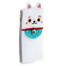 Notitieboek & Potloodhouder A5 - Maneki Neko Pluche