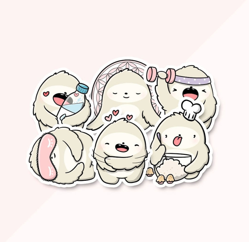 Stickerset -Self Care Sloth - CutieSquad