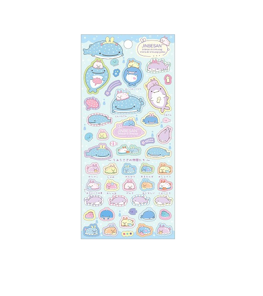 Stickervel San-X Jinbesan Umi Usagi - Blauw