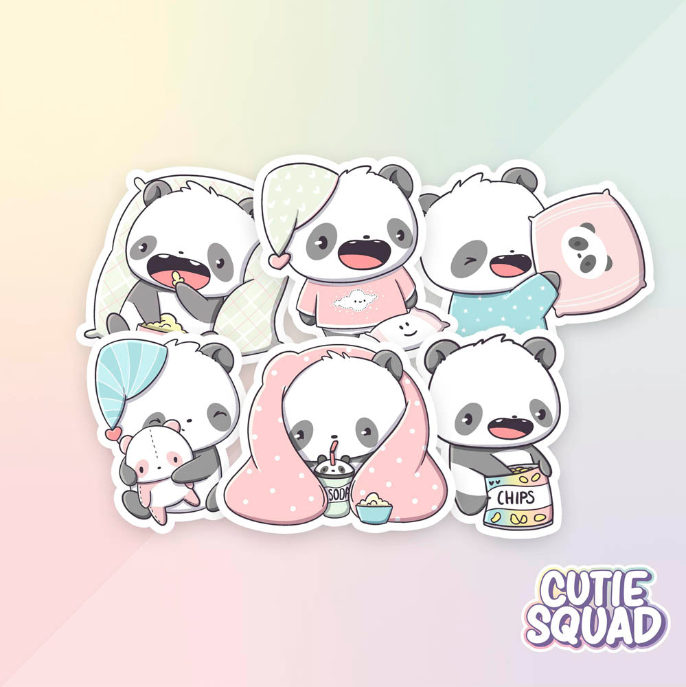 Stickerset - Panda Sleepover - CutieSquad