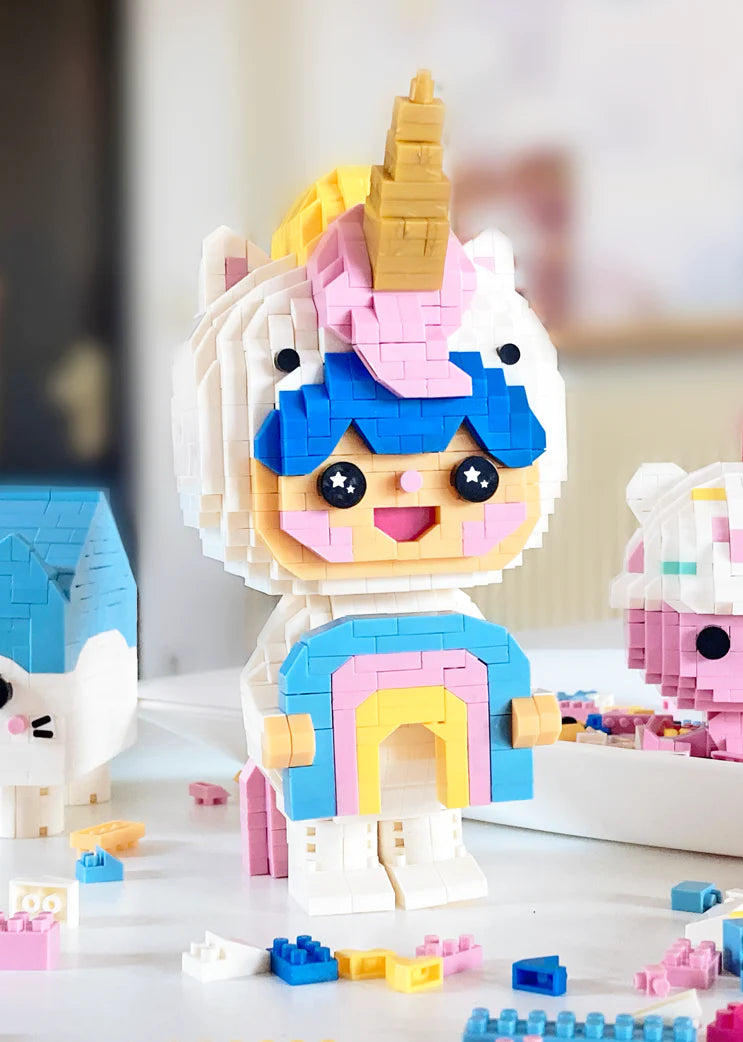 Momiji Mini Bricks - Build your own Momiji Doll - Rainbow Unicorn