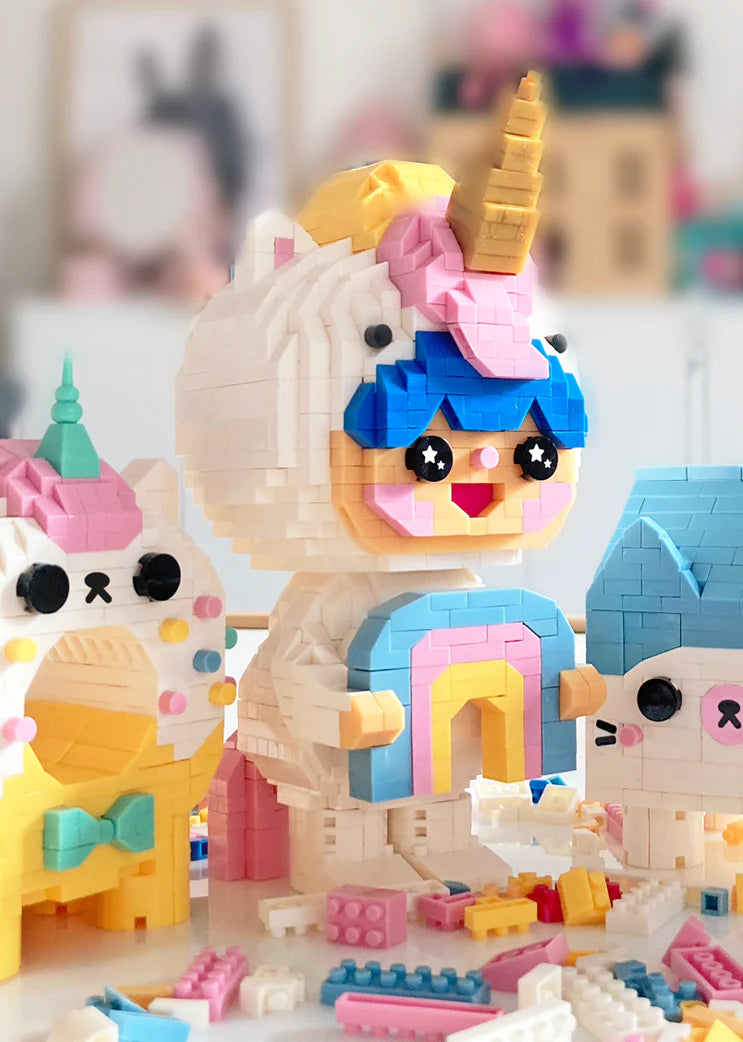 Momiji Mini Bricks - Build your own Momiji Doll - Rainbow Unicorn