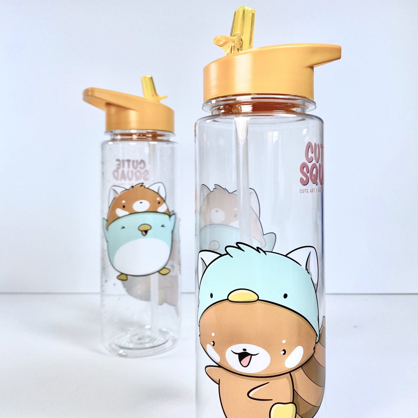 Drinkfles met rietje - Cutiesquad Penguin vs. Red Panda