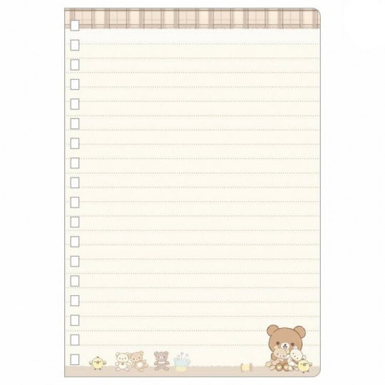 Notebook Ringband - San-x Rilakkuma Chairoikoguma Cute Plushie Theme - Brown