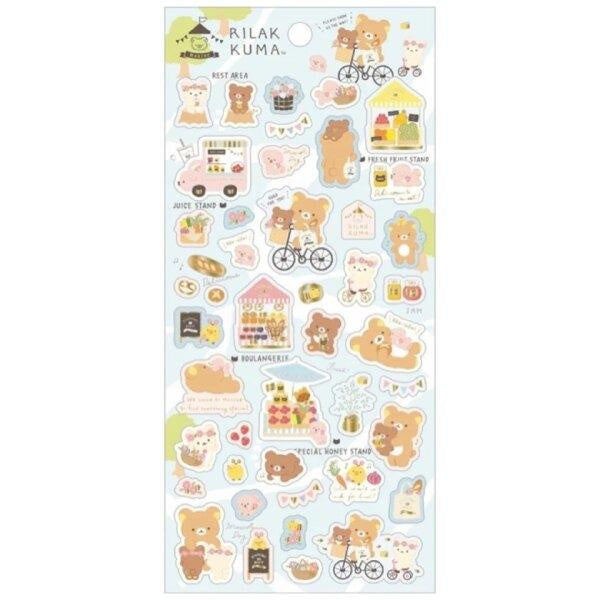 Stickervel San-X Rilakkuma Marché - Blue