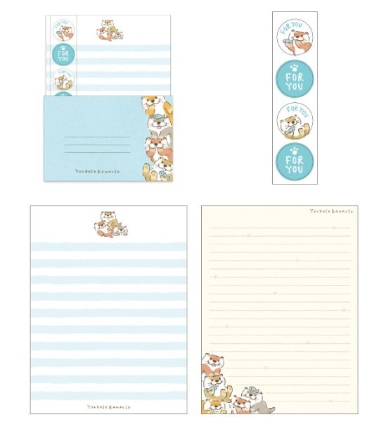 Briefpapierset - Youkoso Kawauso - Blauw