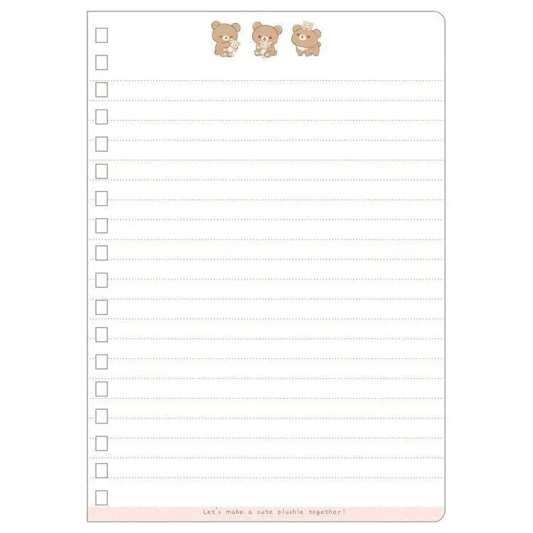 Notebook Ringband - San-x Rilakkuma Chairoikoguma Cute Plushie Theme - Pink