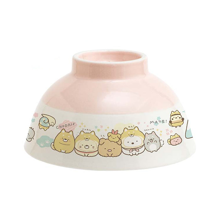 Bowl San-X Sumikkogurashi Shiba Dog theme - Pink