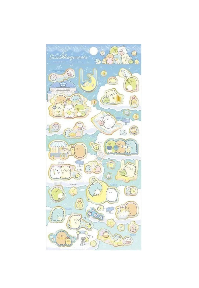 Stickervel San-X Sumikkogurashi Hoshizora sampo - Blauw